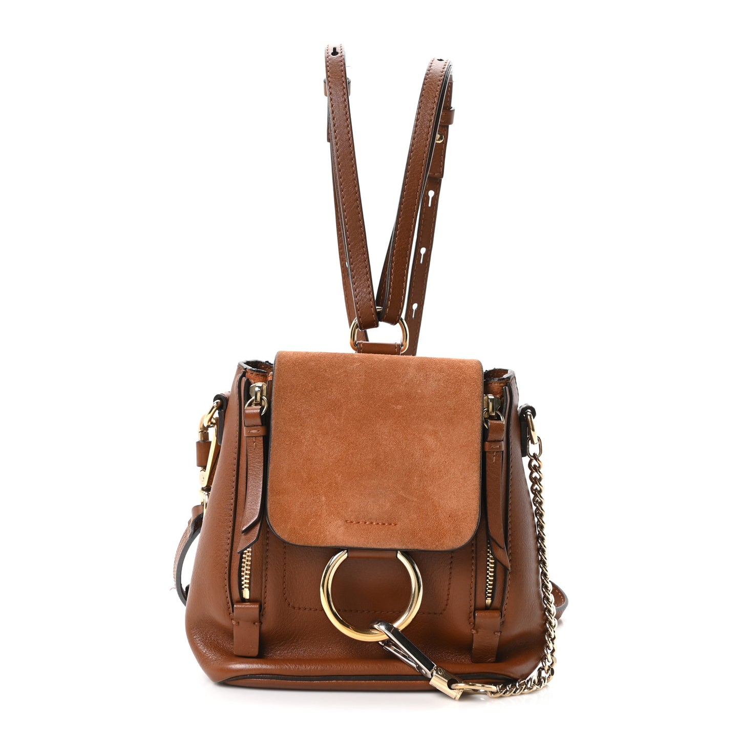 Suede Calfskin Mini Faye Backpack Tan