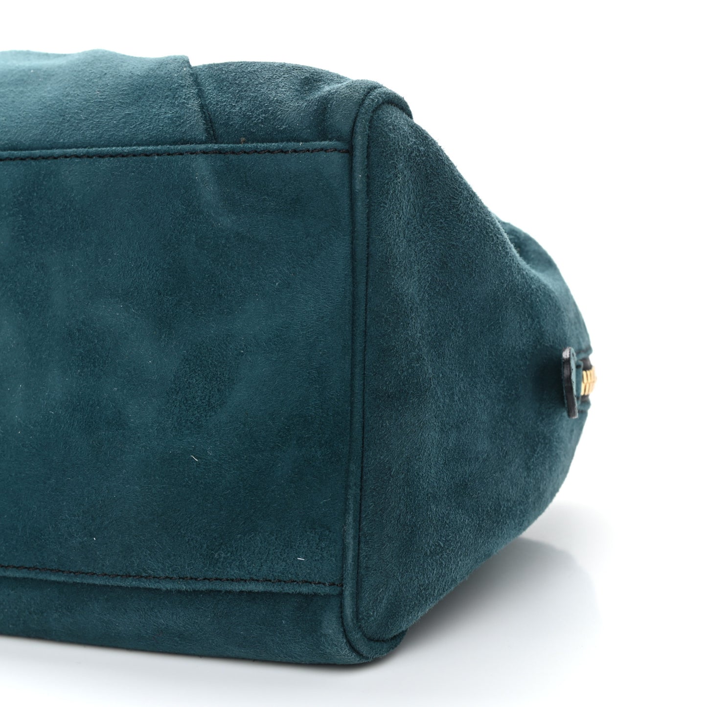 Suede Bow Boston Bag Green
