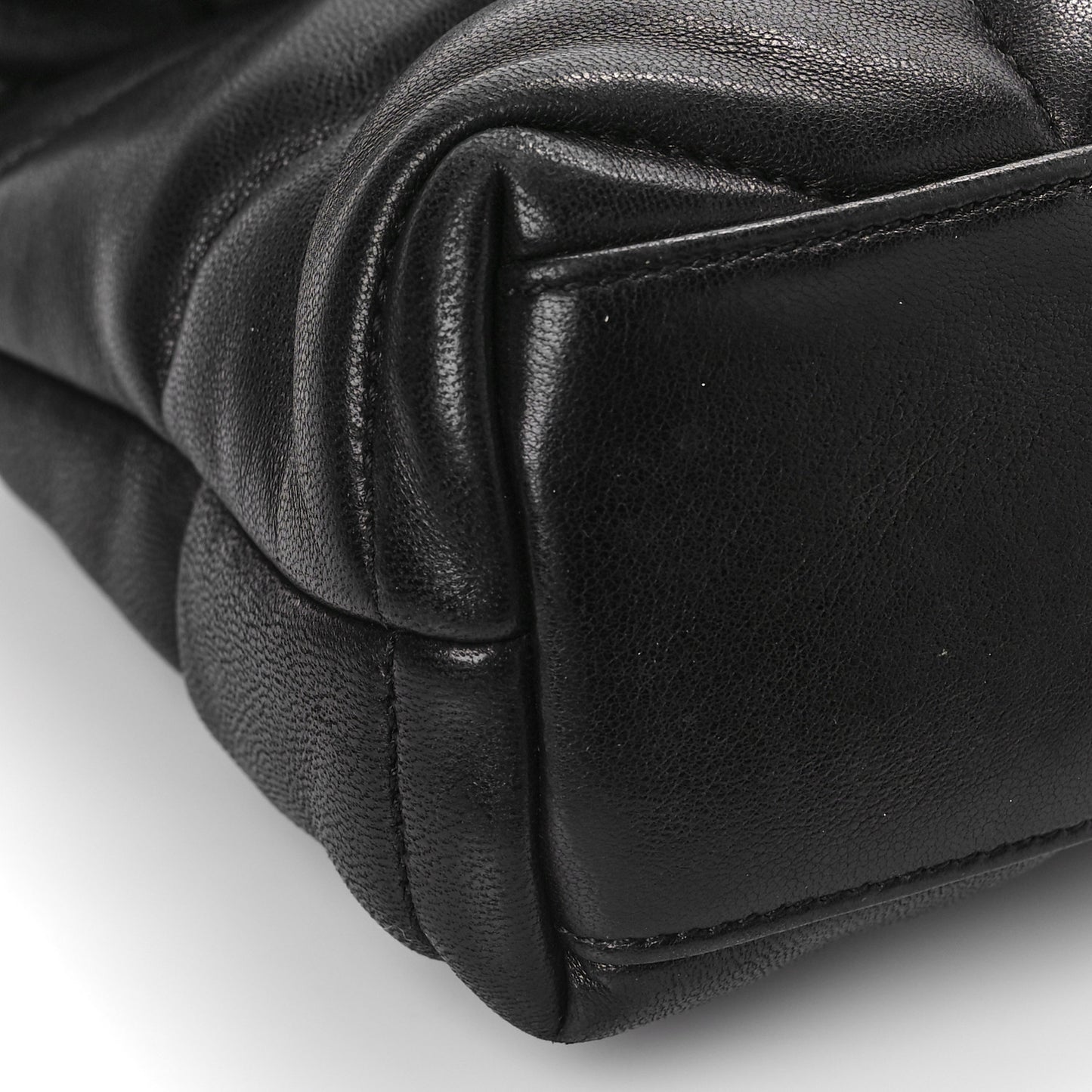 Lambskin Quilted Toy Loulou Puffer Monogram Chain Satchel Black