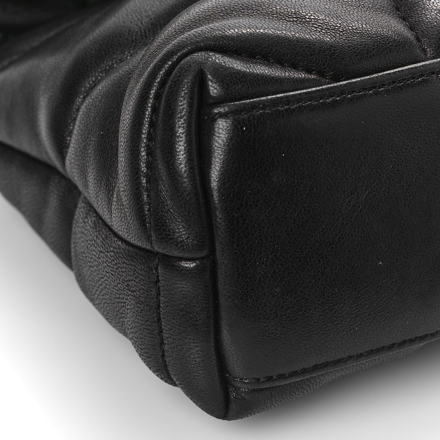 Saint Laurent Lambskin Quilted Toy Loulou Puffer Monogram Chain Satchel Black 8 of 10