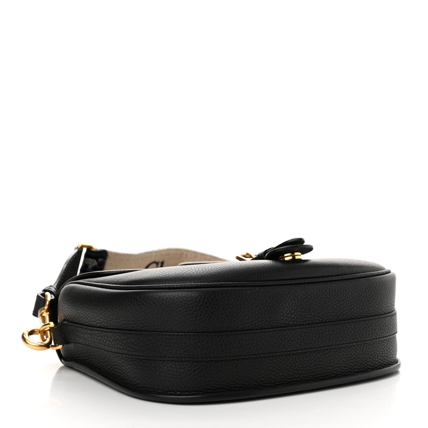 Grained Calfskin Large Bobby Flap Black