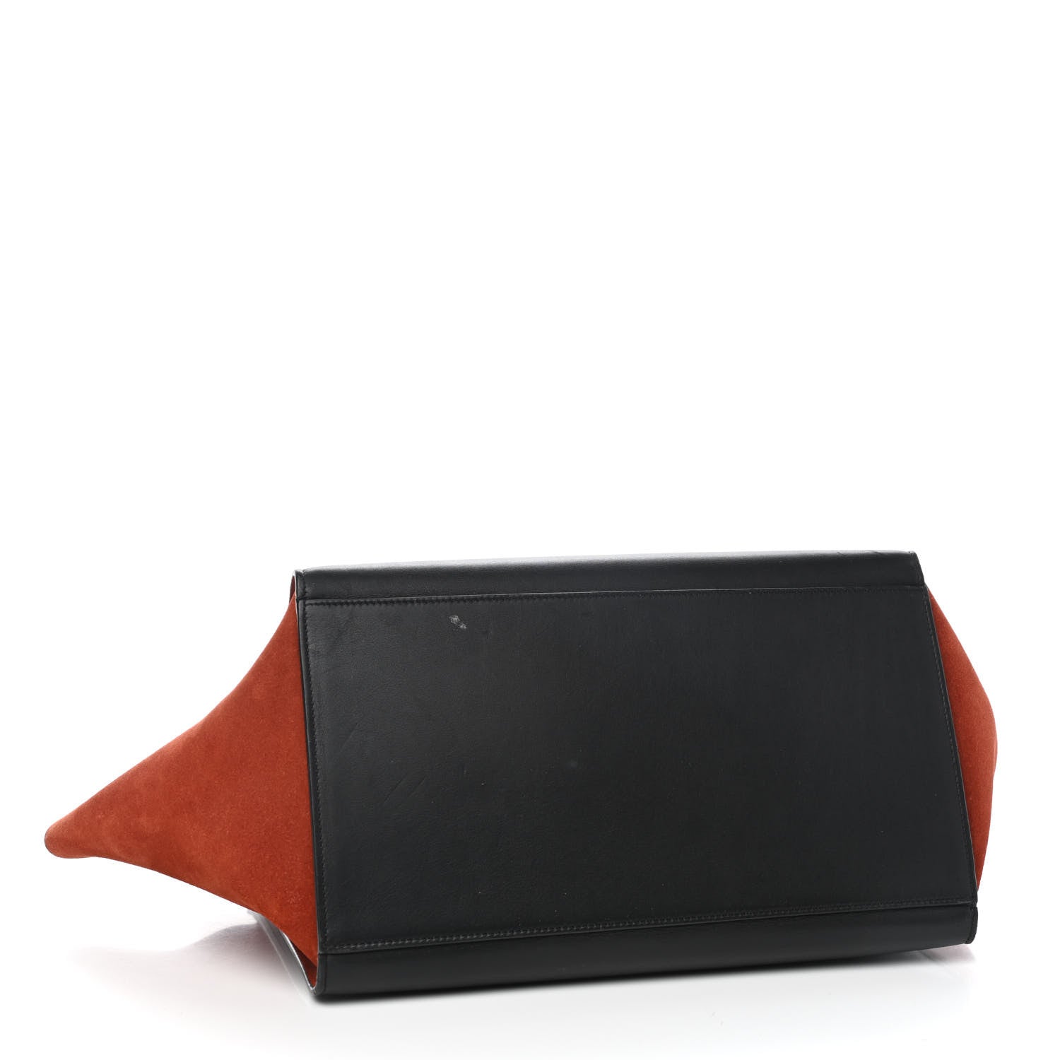 Celine Drummed Calfskin Suede Medium Trapeze Chalk 4 of 9