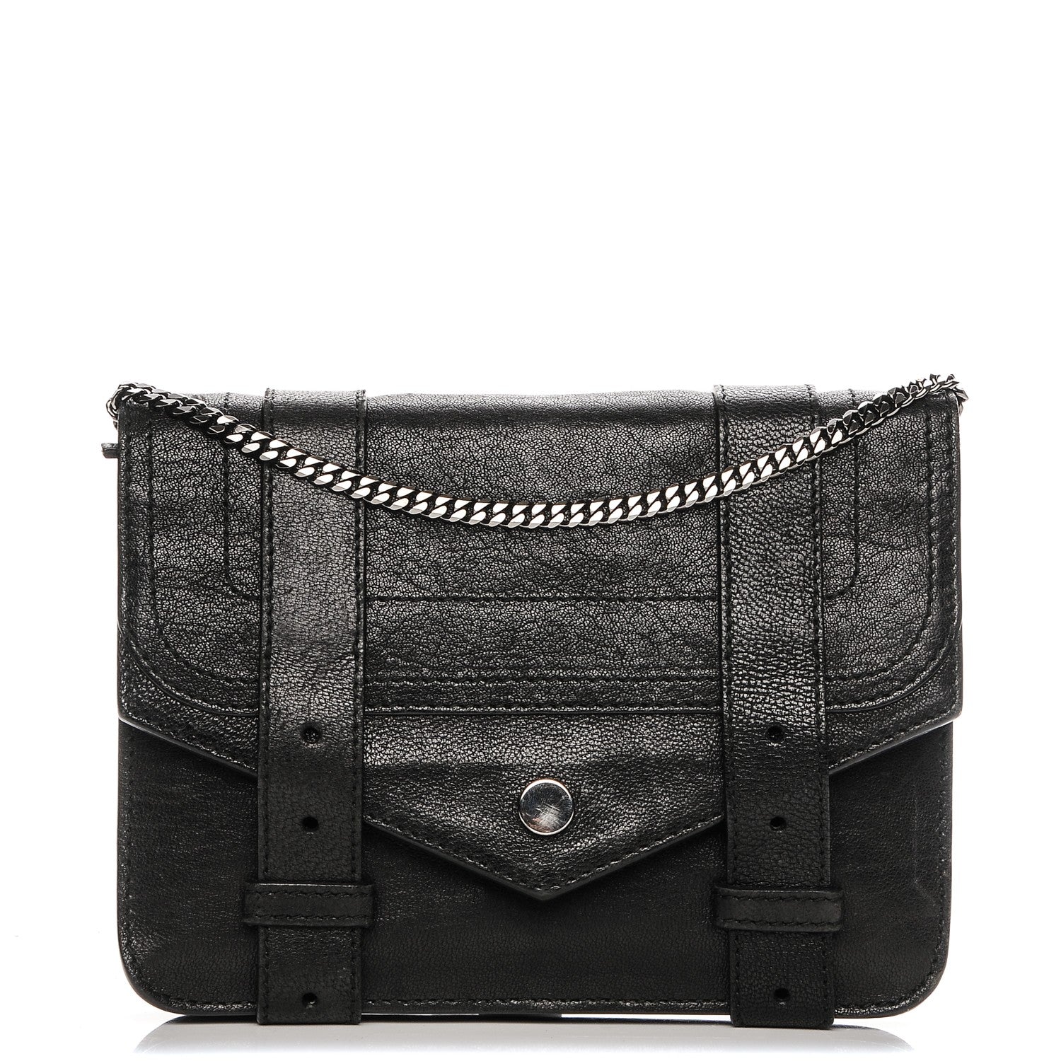 Proenza Schouler Lambskin PS1 Large Chain Wallet Black 1 of 7
