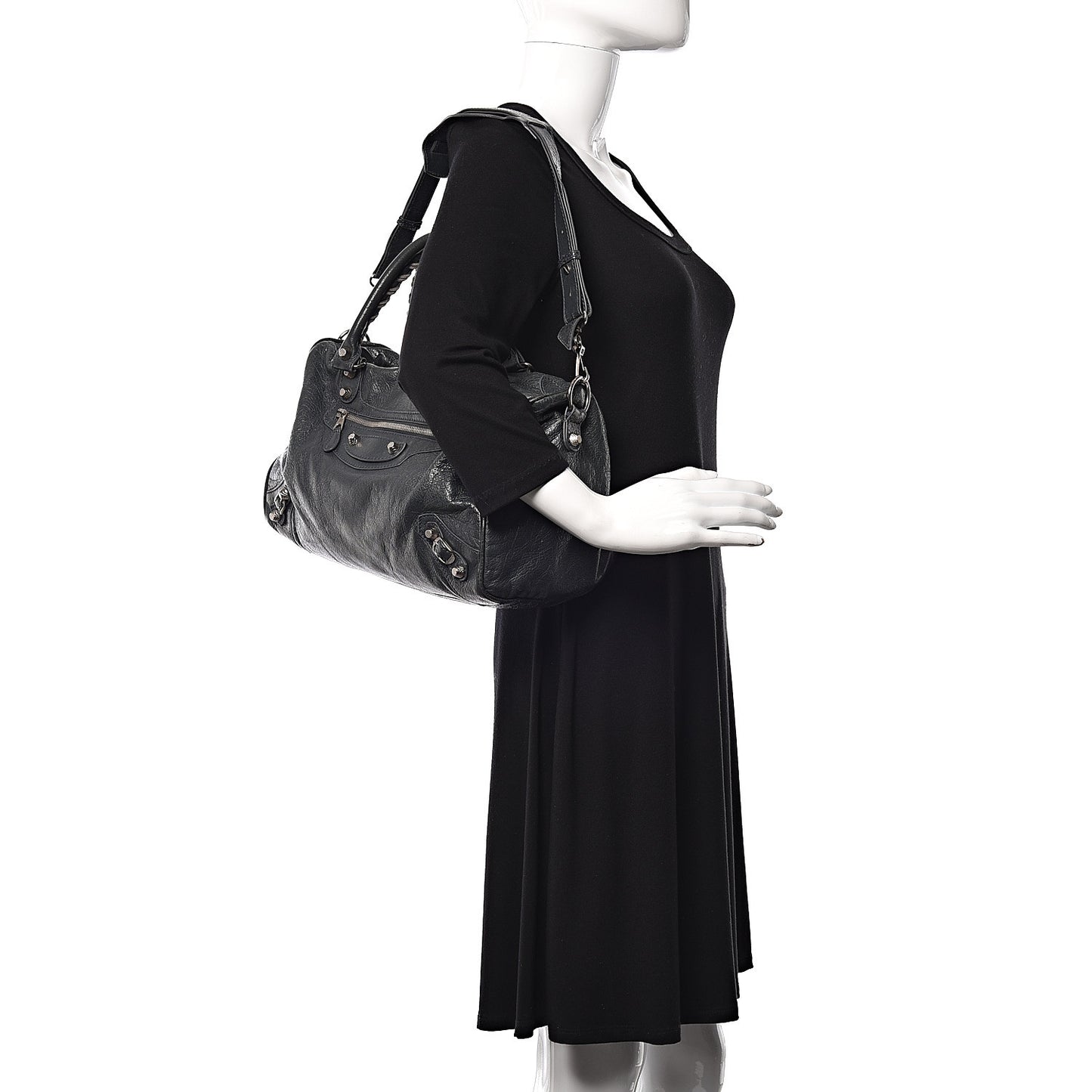 Agneau Giant 12 Silver Hardware Boston Anthracite