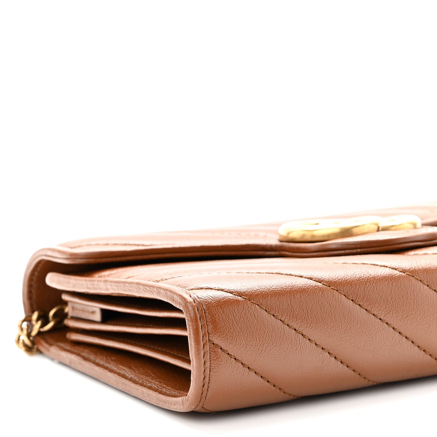 Azalea Calfskin Matelasse Diagonal GG Marmont Chain Wallet Cuir