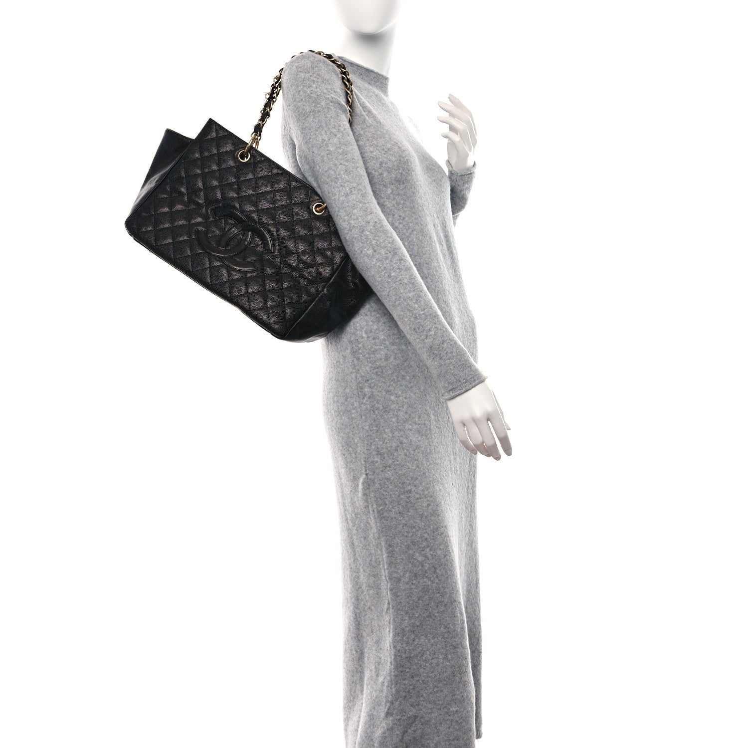 Chanel Caviar Quilted Grand Timeless Shopping Tote GTT Black 2 of 12
