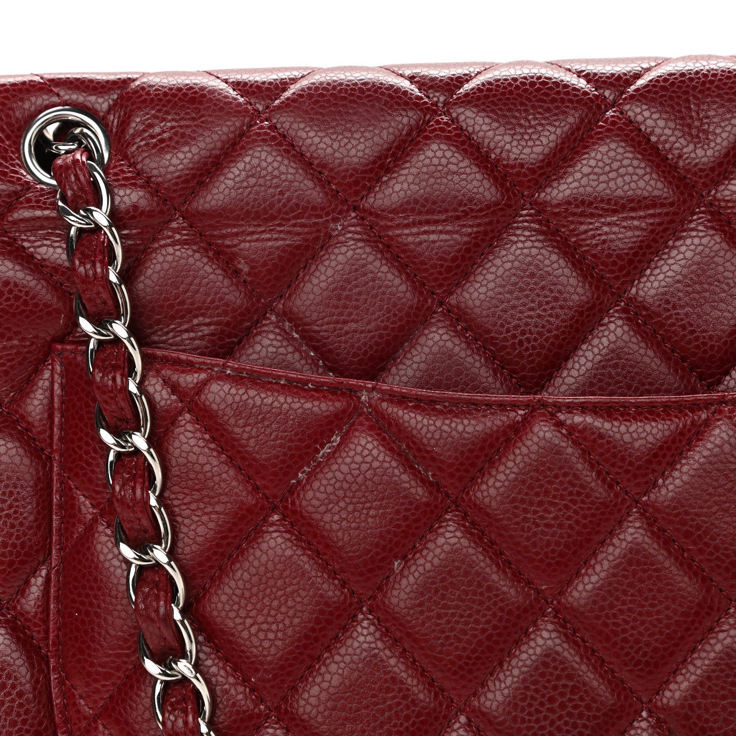 Chanel Caviar Quilted Maxi Single Flap Dark Red 13 of 15