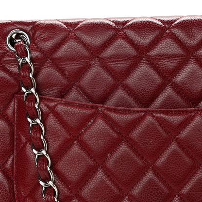 Chanel Caviar Quilted Maxi Single Flap Dark Red 13 of 15