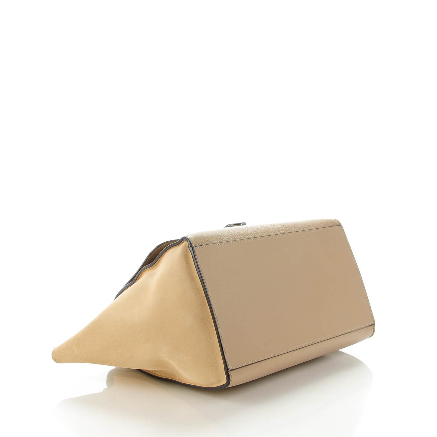 Drummed Calfskin Suede Medium Trapeze Souris