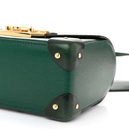 Gucci Azalea Calfskin Small Padlock Bamboo Shoulder Bag Vintage Green 10 of 11