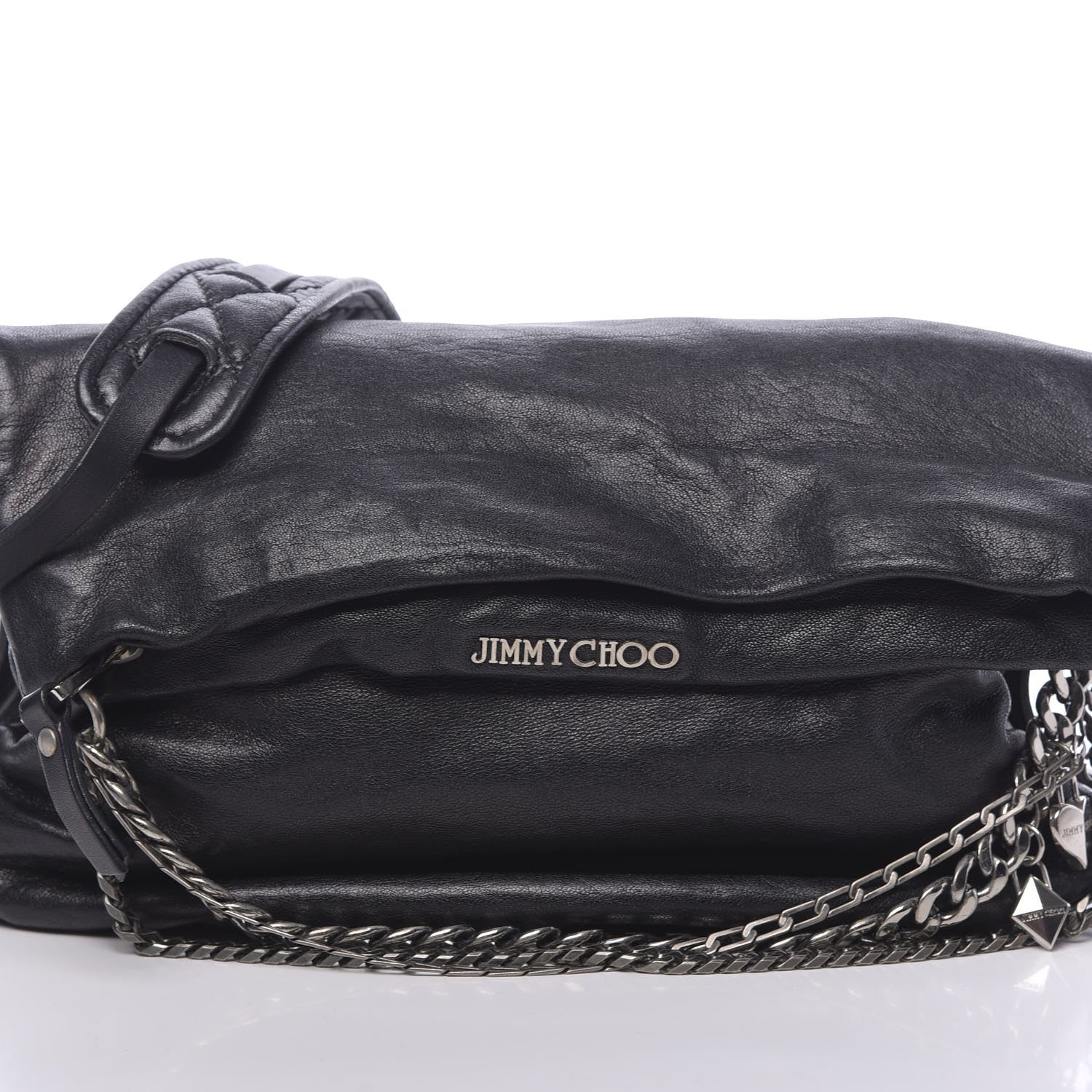 Jimmy Choo Lambskin Small Biker Hobo Black 9 of 11
