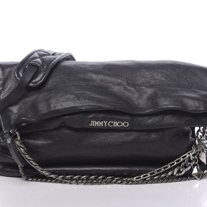 Jimmy Choo Lambskin Small Biker Hobo Black 9 of 11