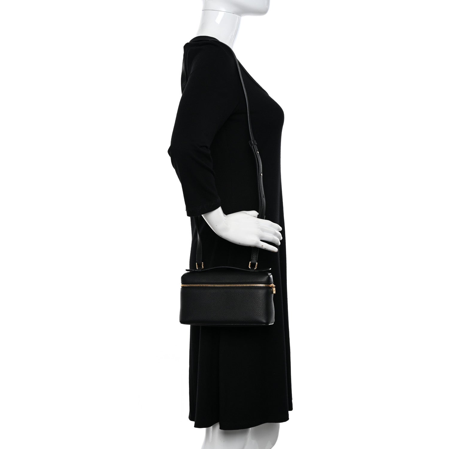Loro Piana Grained Calfskin L19 Extra Pocket Pouch Black 2 of 11