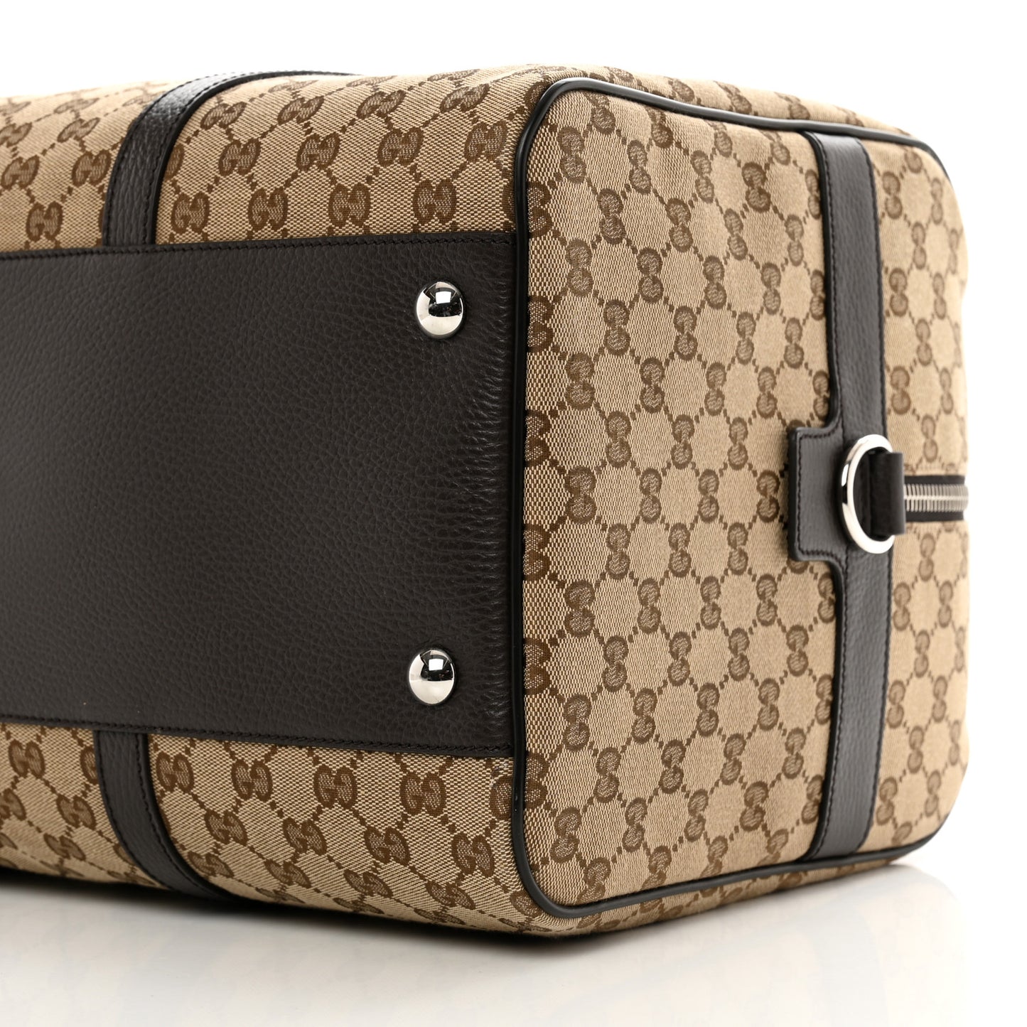 Monogram Dollar Calfskin Boston Duffle Bag Beige Ebony Testa di Moro Marrone Scuro