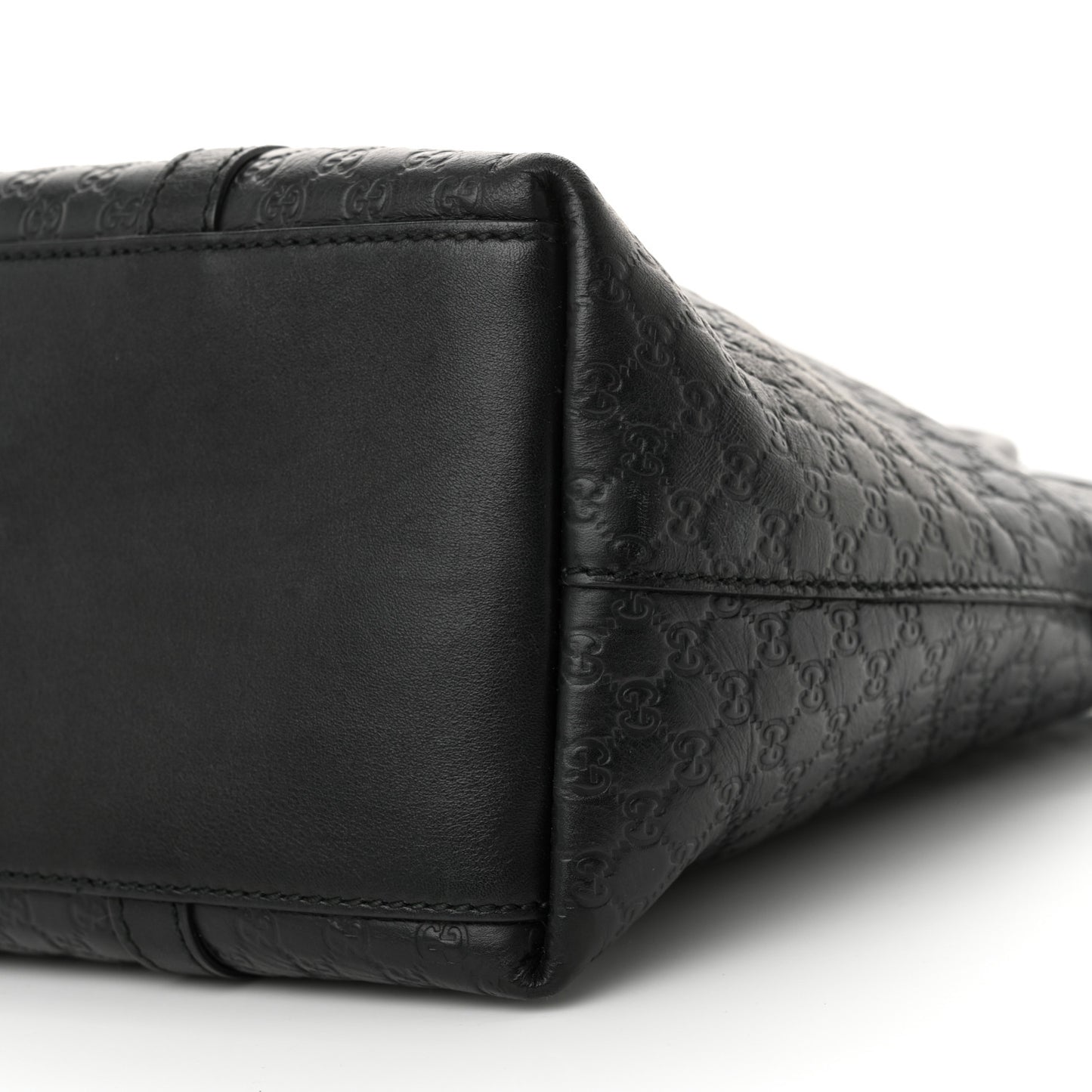 Soft Microguccissima Small Zippered Satchel Black