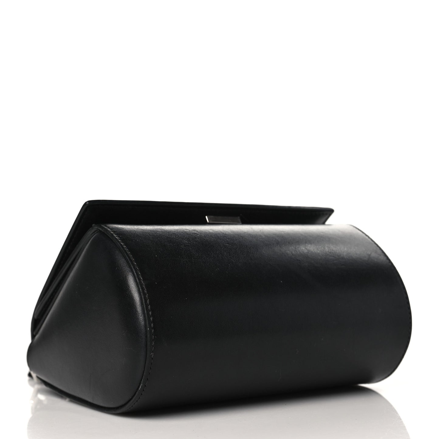 Calfskin Mini Pandora Box Logo Strap Crossbody Bag Black