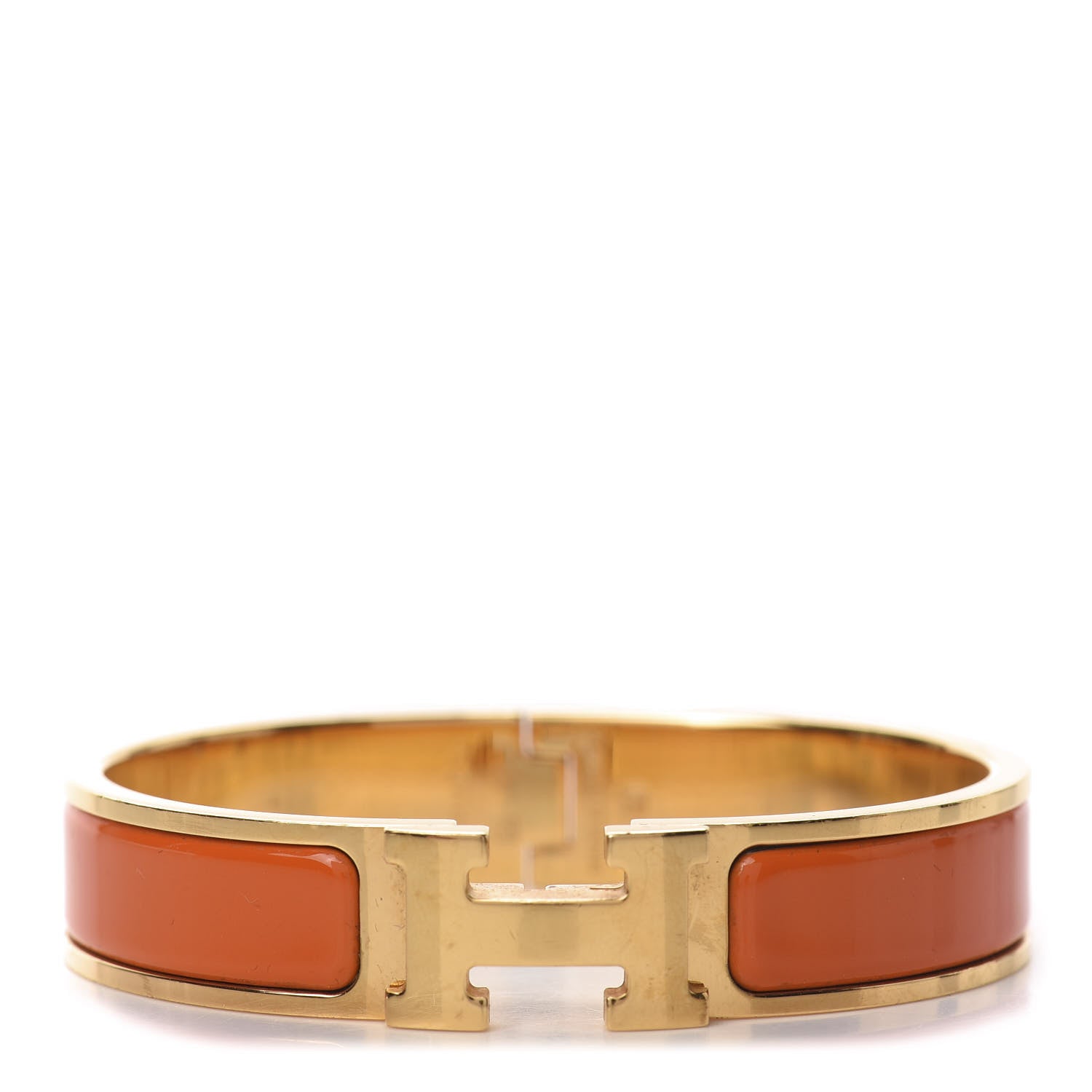 Hermes Enamel Narrow Clic Clac H Bracelet PM Orange 1 of 5