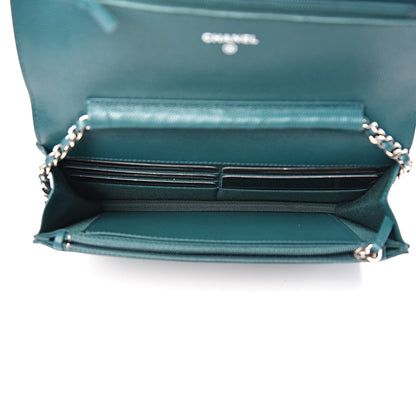 Chanel Caviar Quilted Wallet On Chain WOC Dark Turquoise 4 of 11