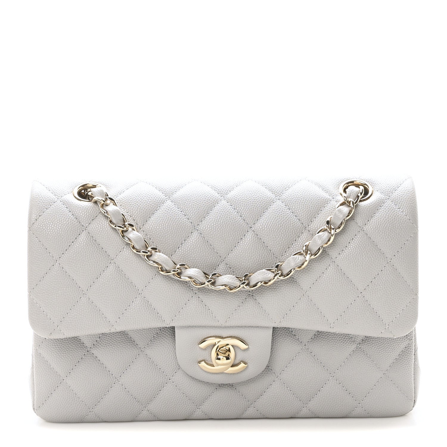 Chanel Caviar Quilted Small Double Flap Grey 1 of 10