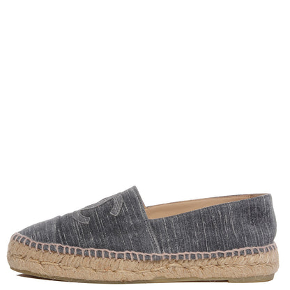 Chanel Striated Suede Espadrilles Dark Grey 37 9 of 16