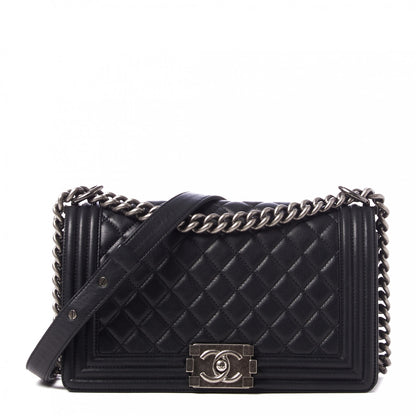 Chanel Calfskin Quilted Medium Boy Flap Black 1 of 9