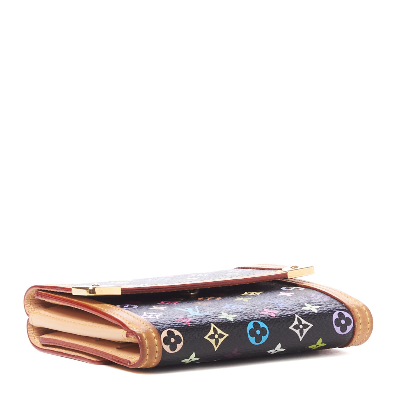 Louis Vuitton Monogram Multicolor Porte-Monnaie Billets Wallet Black 3 of 7