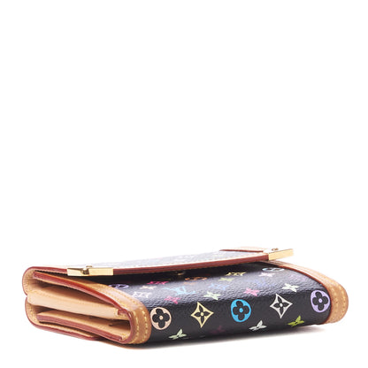 Louis Vuitton Monogram Multicolor Porte-Monnaie Billets Wallet Black 3 of 7