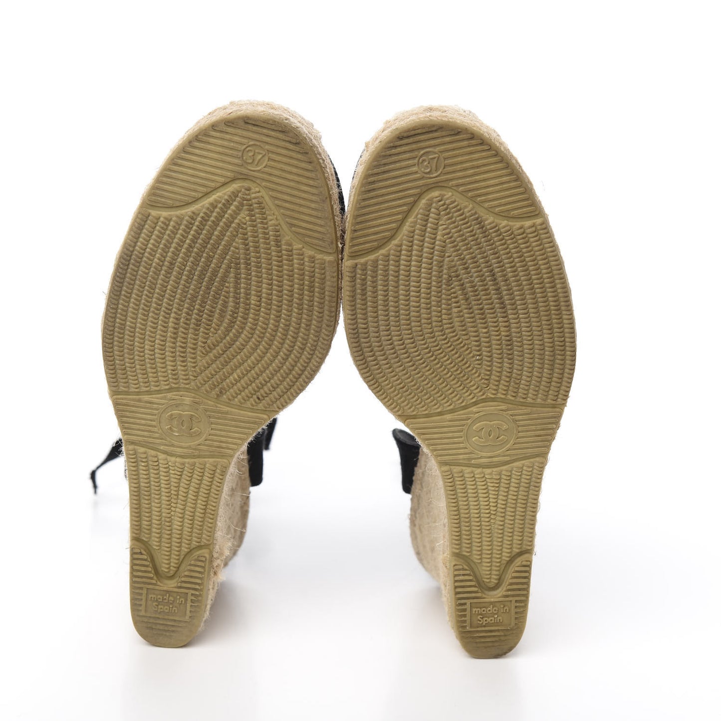 Grosgrain Camellia Espadrille Wedges 37 Black