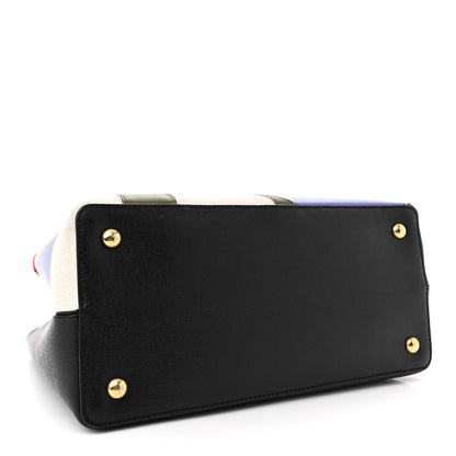 Fendi Vitello Elite Geometric Logo Petite 2Jours Tote Multicolor 4 of 14