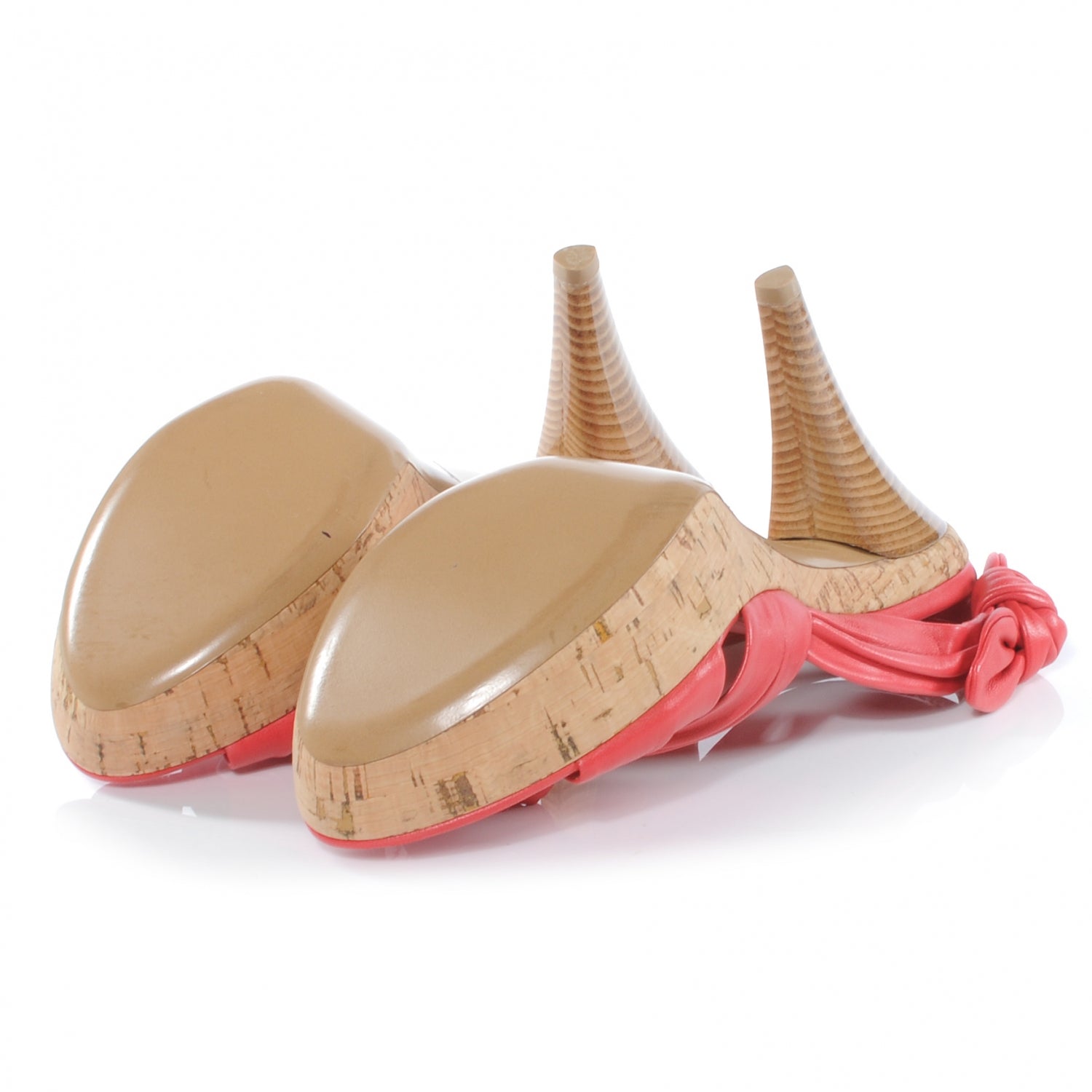 Louis Vuitton Porto Cervo Leather Slingback Heels Red 38 5 of 8