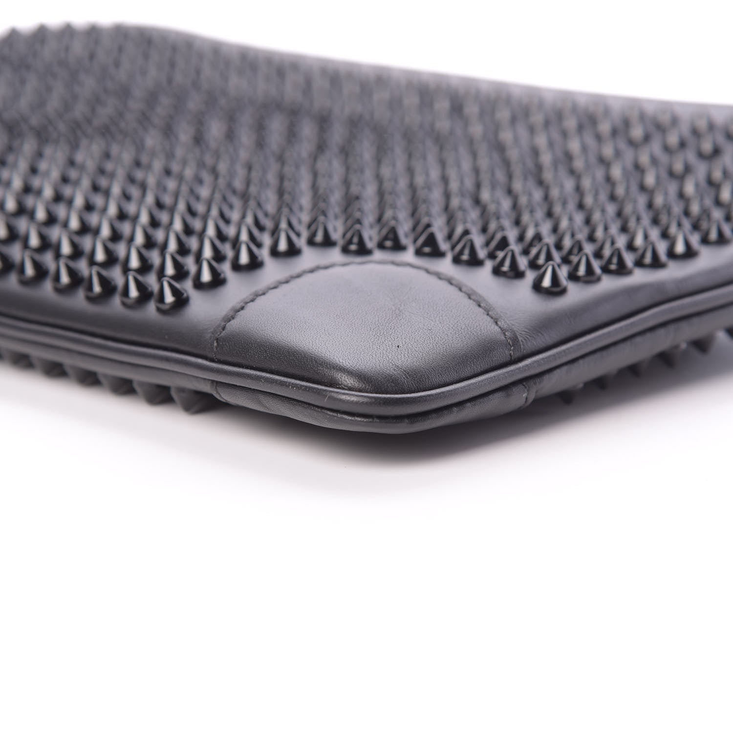 Christian Louboutin Calfskin Studded Loubiposh Clutch Black 10 of 11
