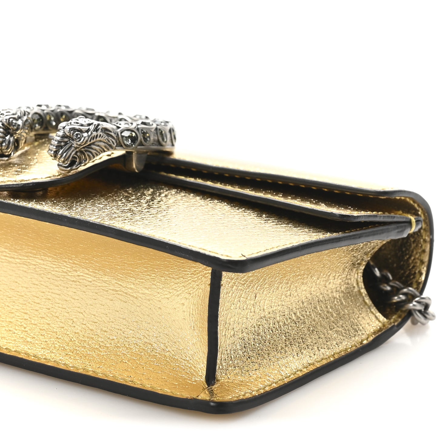 Metallic Calfskin Super Mini Dionysus Shoulder Bag Gold