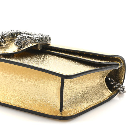Gucci Metallic Calfskin Super Mini Dionysus Shoulder Bag Gold 8 of 10