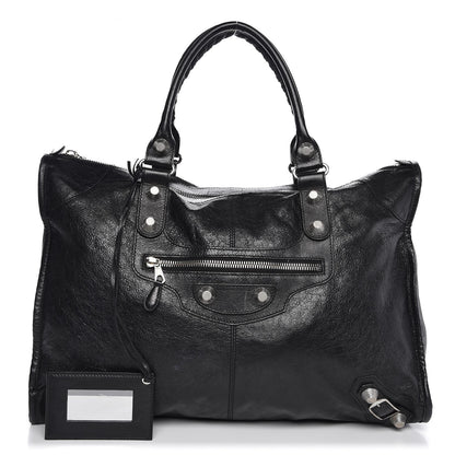 Balenciaga Agneau Giant 21 Silver Hardware Weekender Black 1 of 6