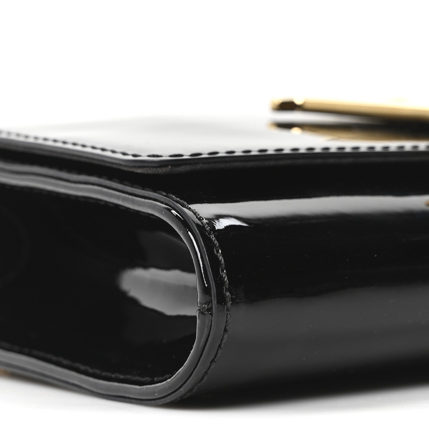 Louis Vuitton Patent Louise PM Chain Clutch Black 8 of 9