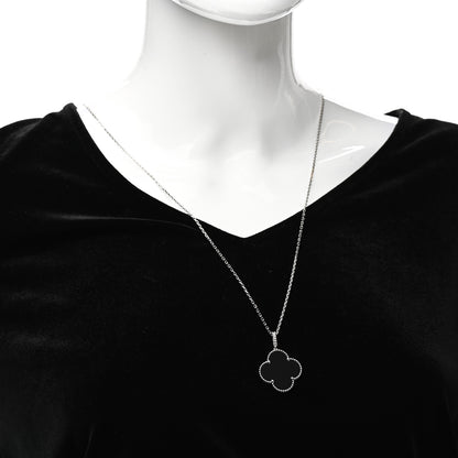 Van Cleef & Arpels 18K White Gold Black Onyx Magic Alhambra Pendant Necklace 2 of 4