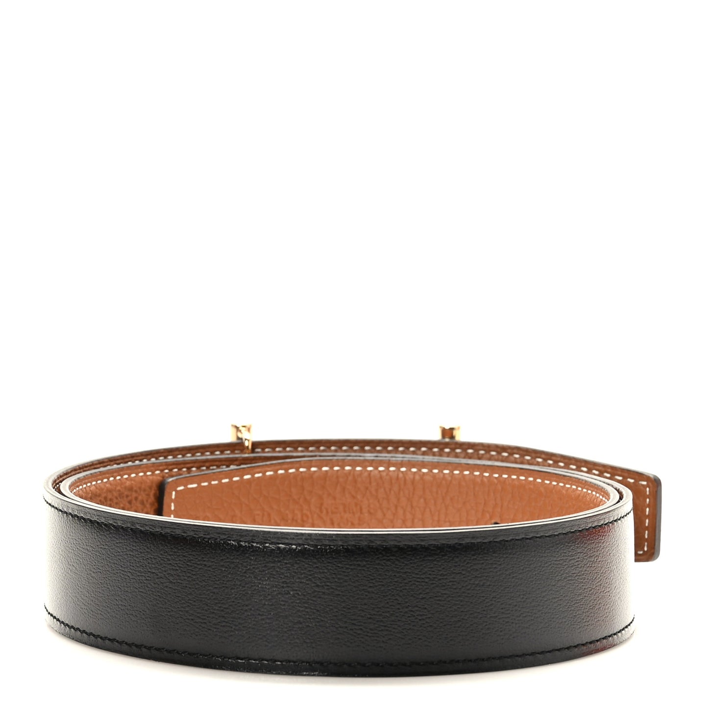 Tadelakt Togo 32mm H d'Ancre Belt Belt 80 Black Gold
