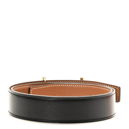Hermes Tadelakt Togo 32mm H d'Ancre Belt Belt 80 Black Gold 2 of 7