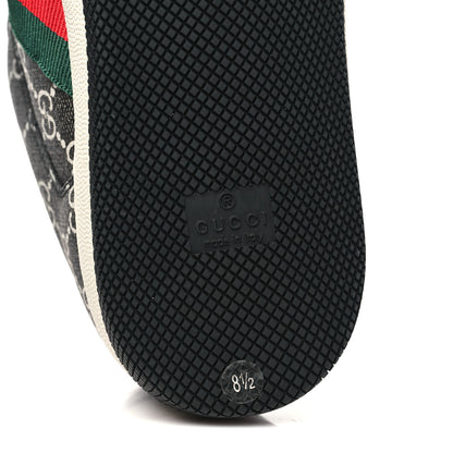 Gucci GG Supereme Monogram Miro Soft Calfskin Web Mens Screener Sneakers 8.5 Black Grey Sky 6 of 10