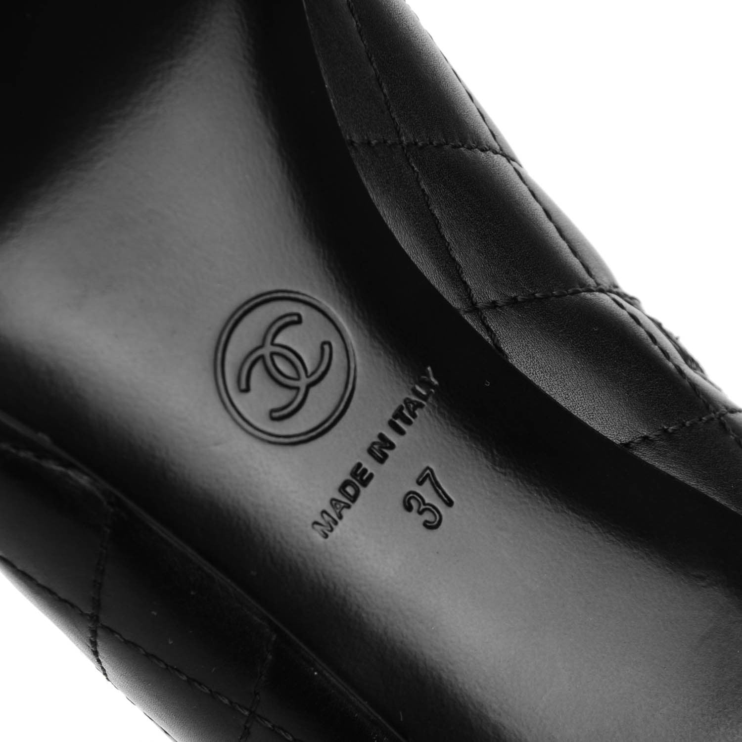 Chanel Calfskin Quilted Cap Toe Short Boots 37 Black 6 of 8