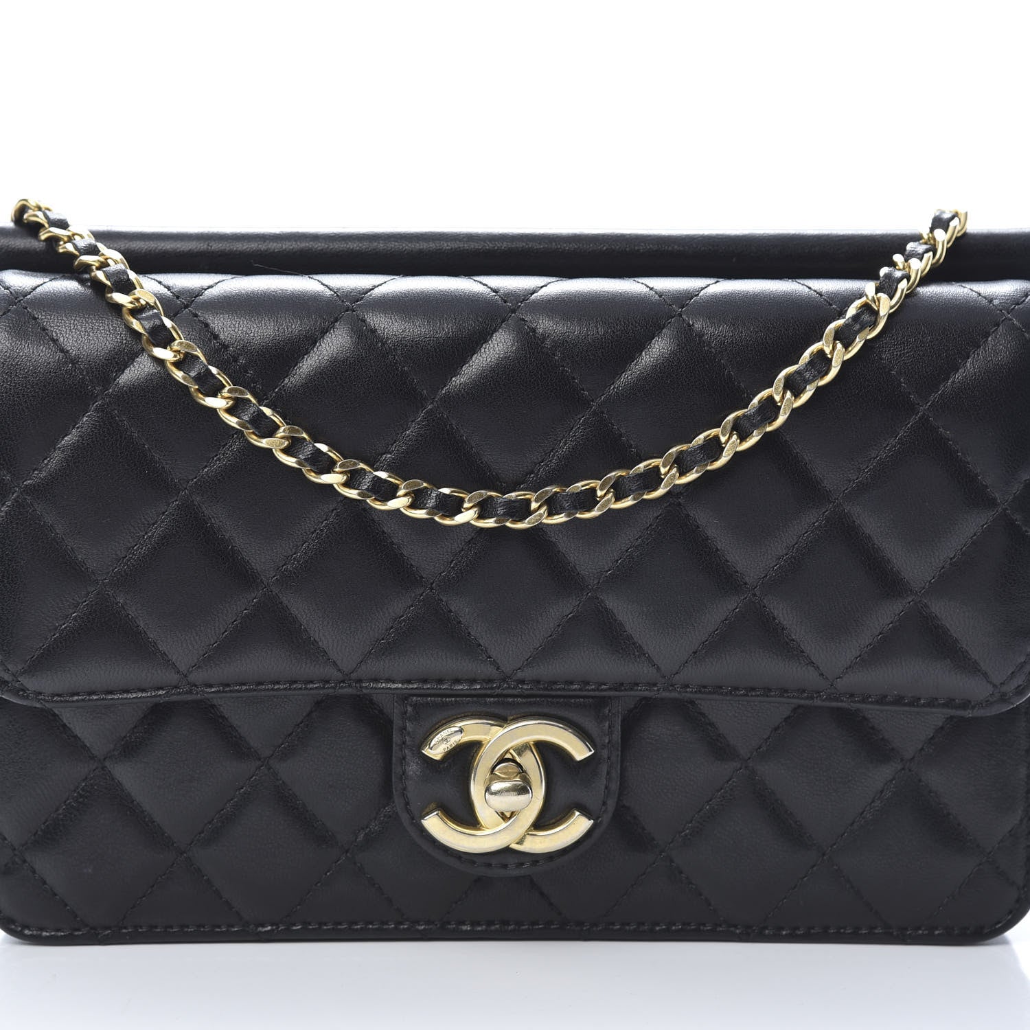Chanel Lambskin Quilted Medium Crossing Times Flap Black 9 of 13