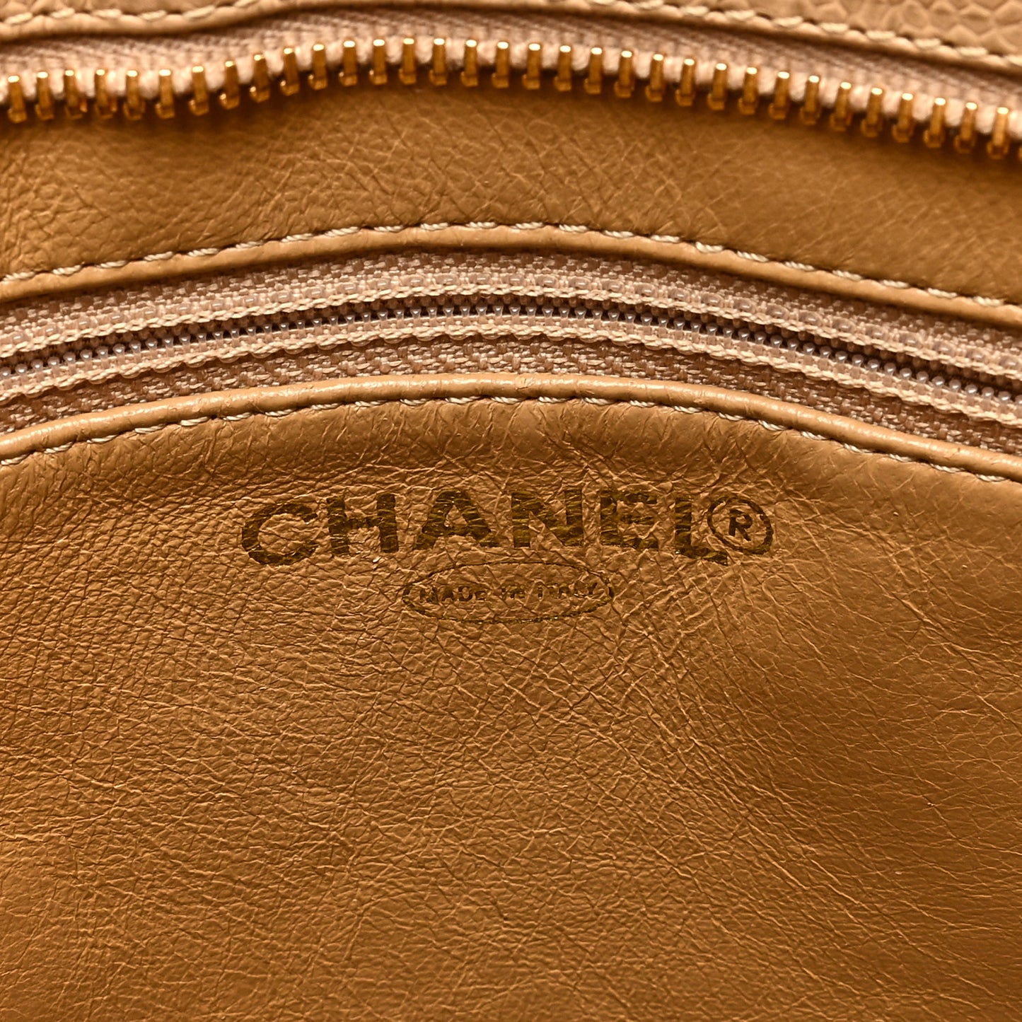 Caviar Quilted Medallion Tote Beige