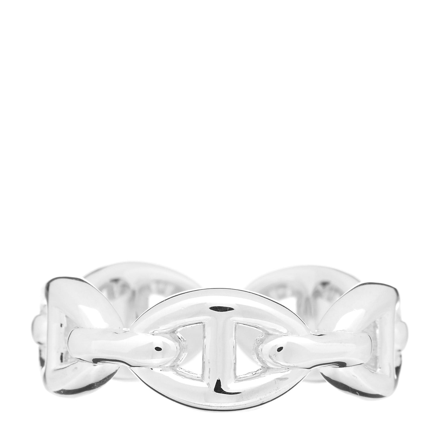 Sterling Silver PM Chaine d'Ancre Enchainee Band Ring 52 6