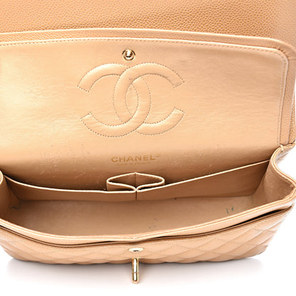 Chanel Caviar Quilted Medium Double Flap Beige 5 of 25