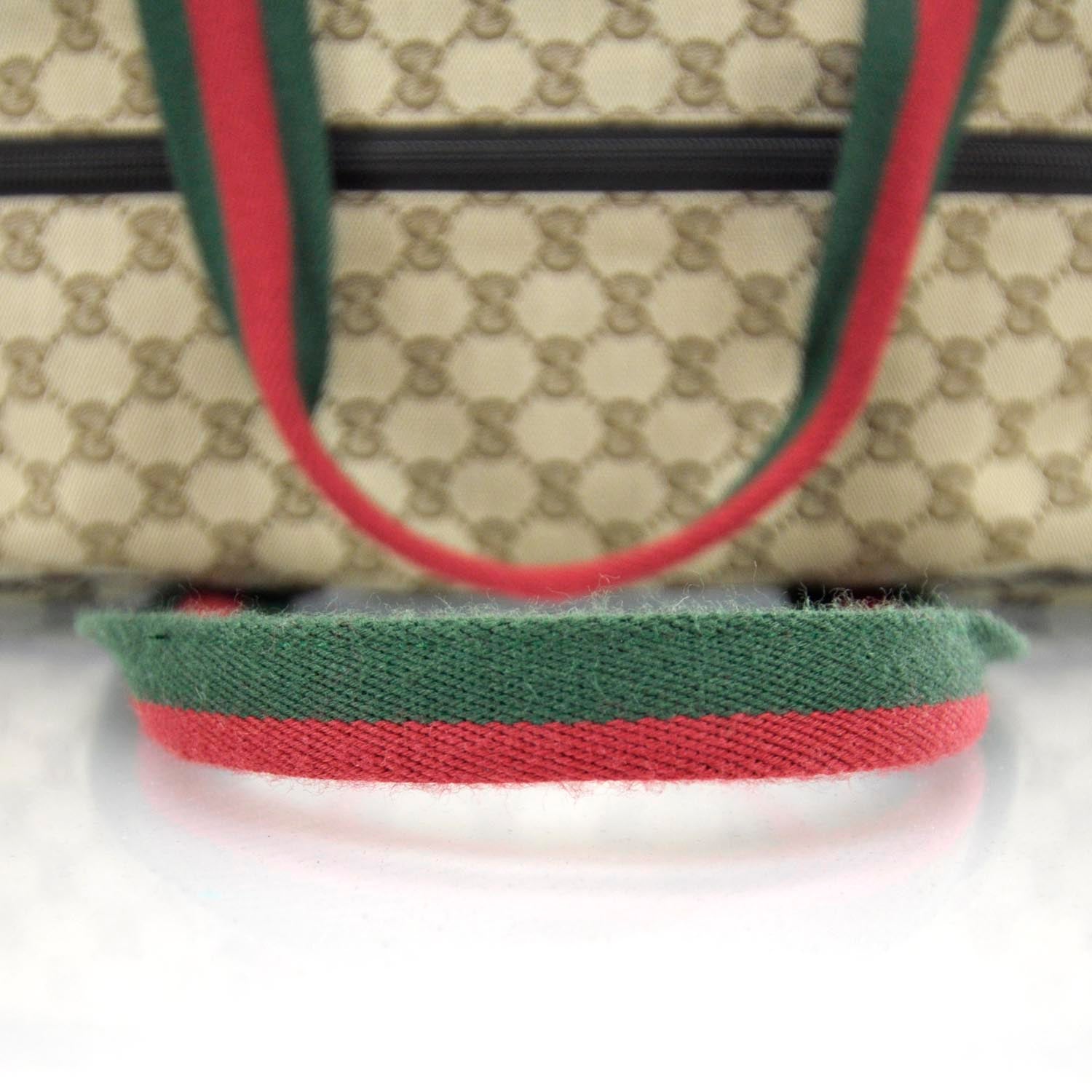 Gucci GG Monogram Web Large Collapsible Carry On Duffle Beige Brown 3 of 8