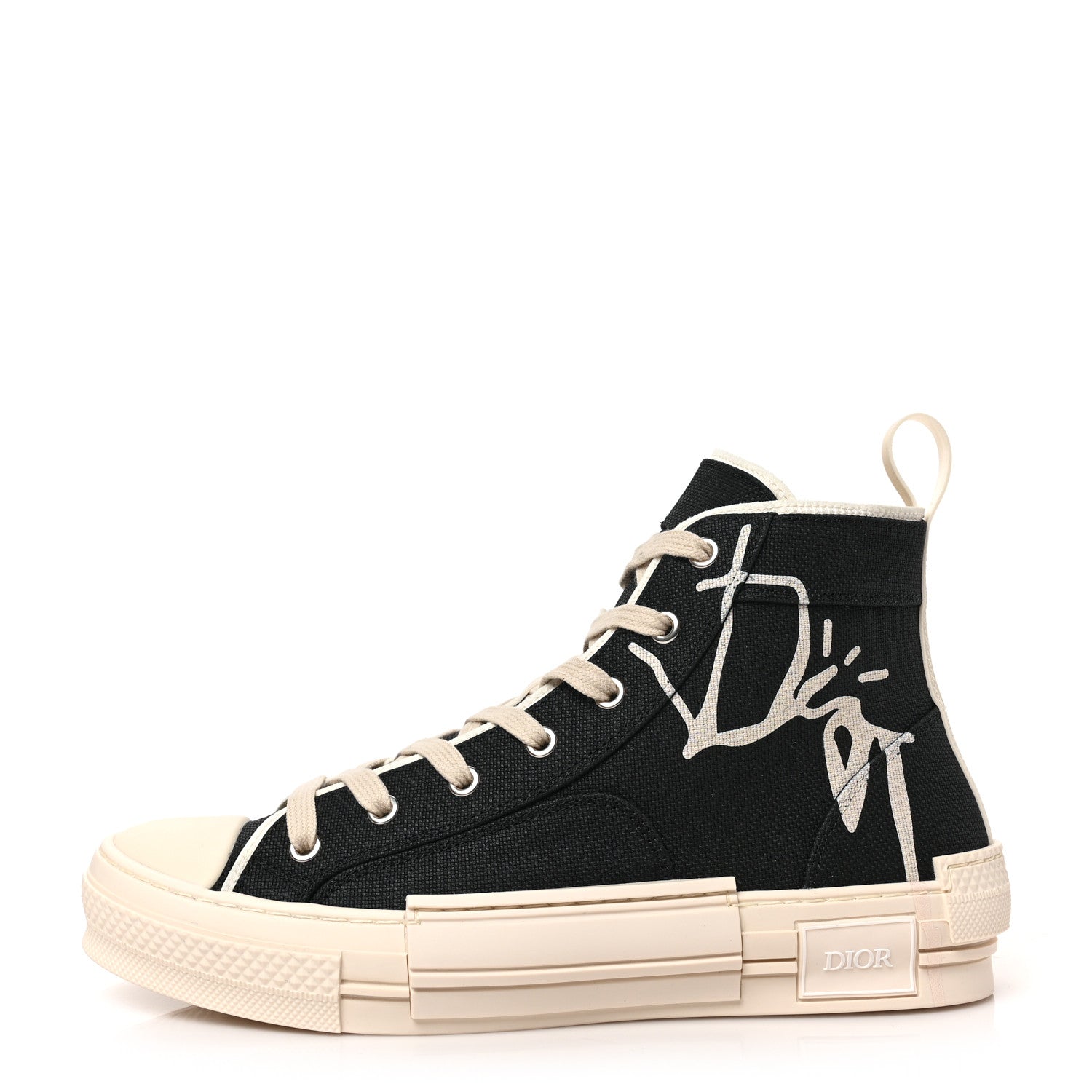 Christian Dior x Cactus Jack Canvas Mens B23 High Top Sneakers 41 Black Beige 1 of 8