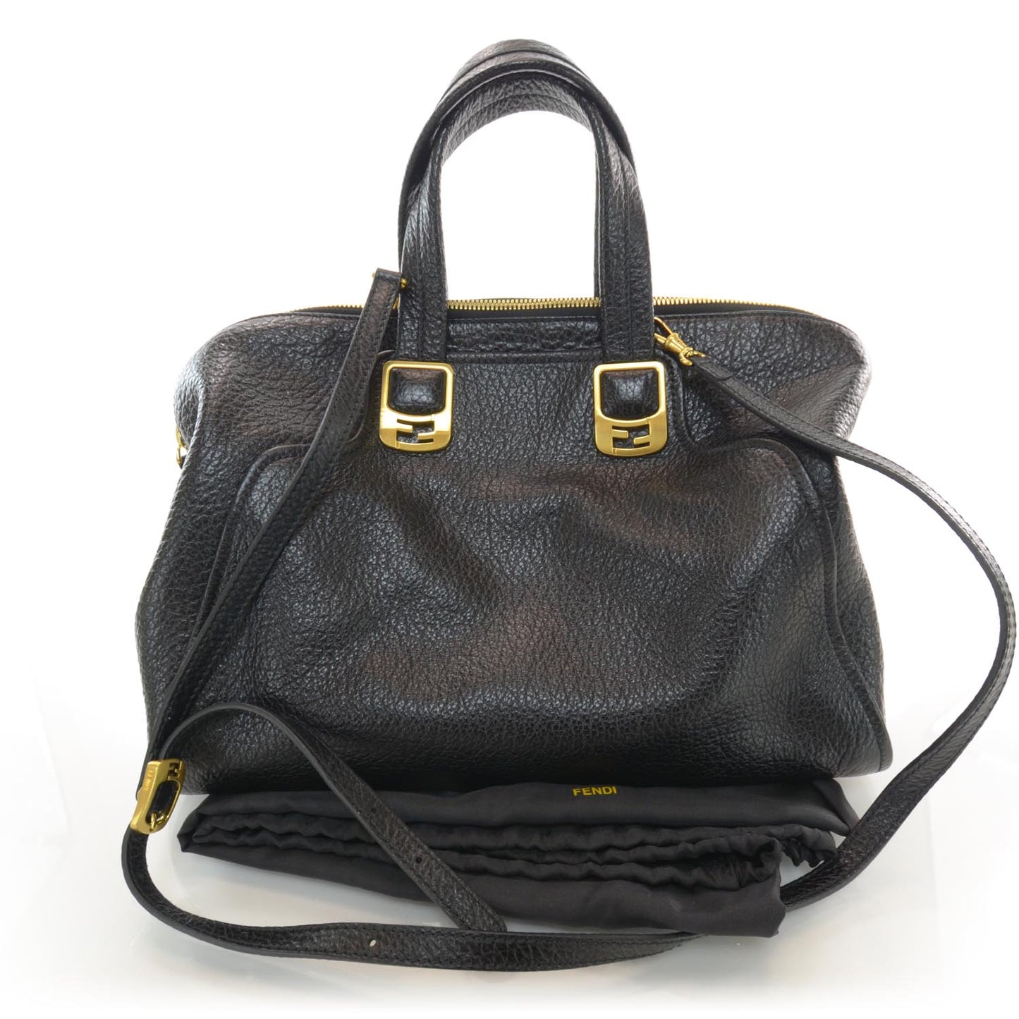 Pebbled Calfskin Large Chameleon Tote Black