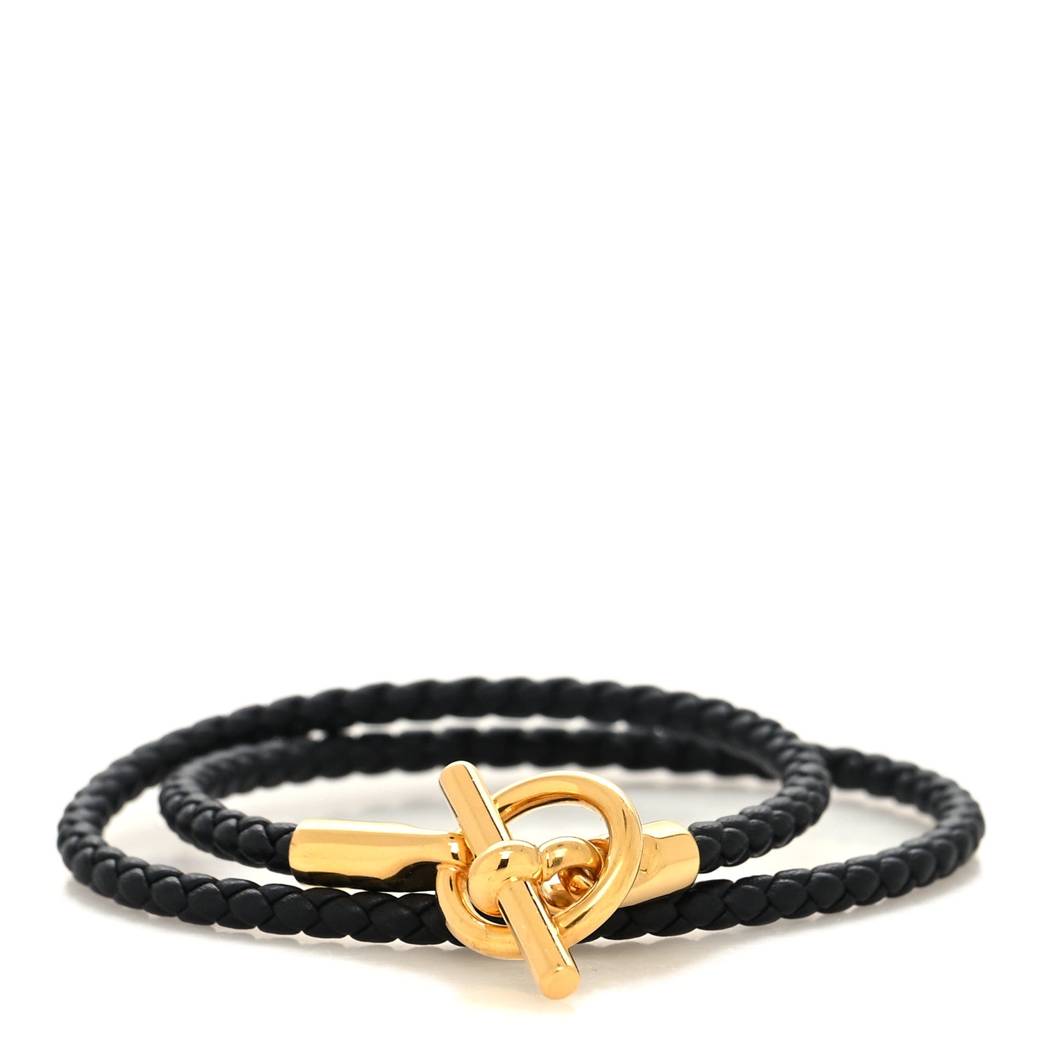 Hermes Swift Double Tour Glenan Bracelet T2 Black 1 of 5