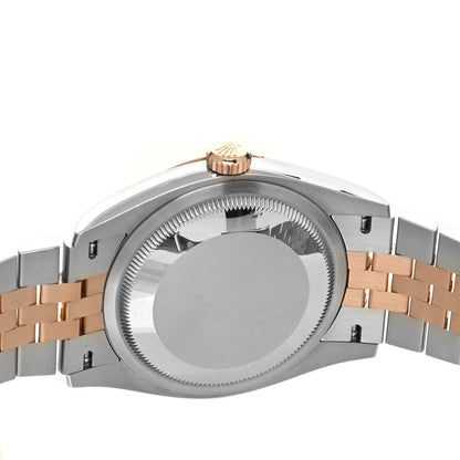 Rolex Stainless Steel 18K Everose Gold Diamond 36mm Oyster Perpetual Datejust Watch Rose Roman 126231 4 of 5