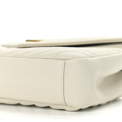 Saint Laurent Sheepskin Matelasse Chevron Monogram Medium College Bag Crema Soft 11 of 11